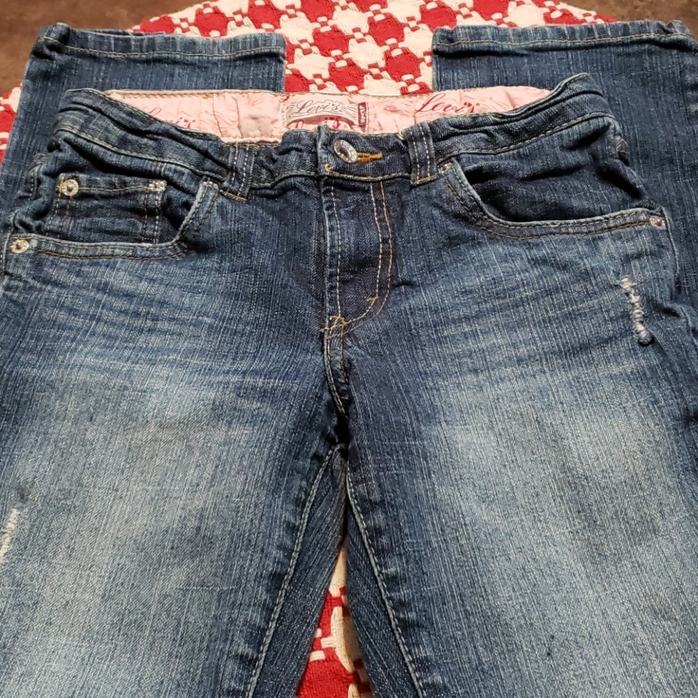 Girls Distressed Levis jeans Size 14 - Picture 2 of 7